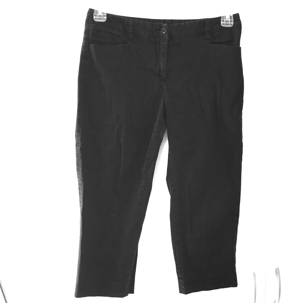 Black Cropped Cotton Capris